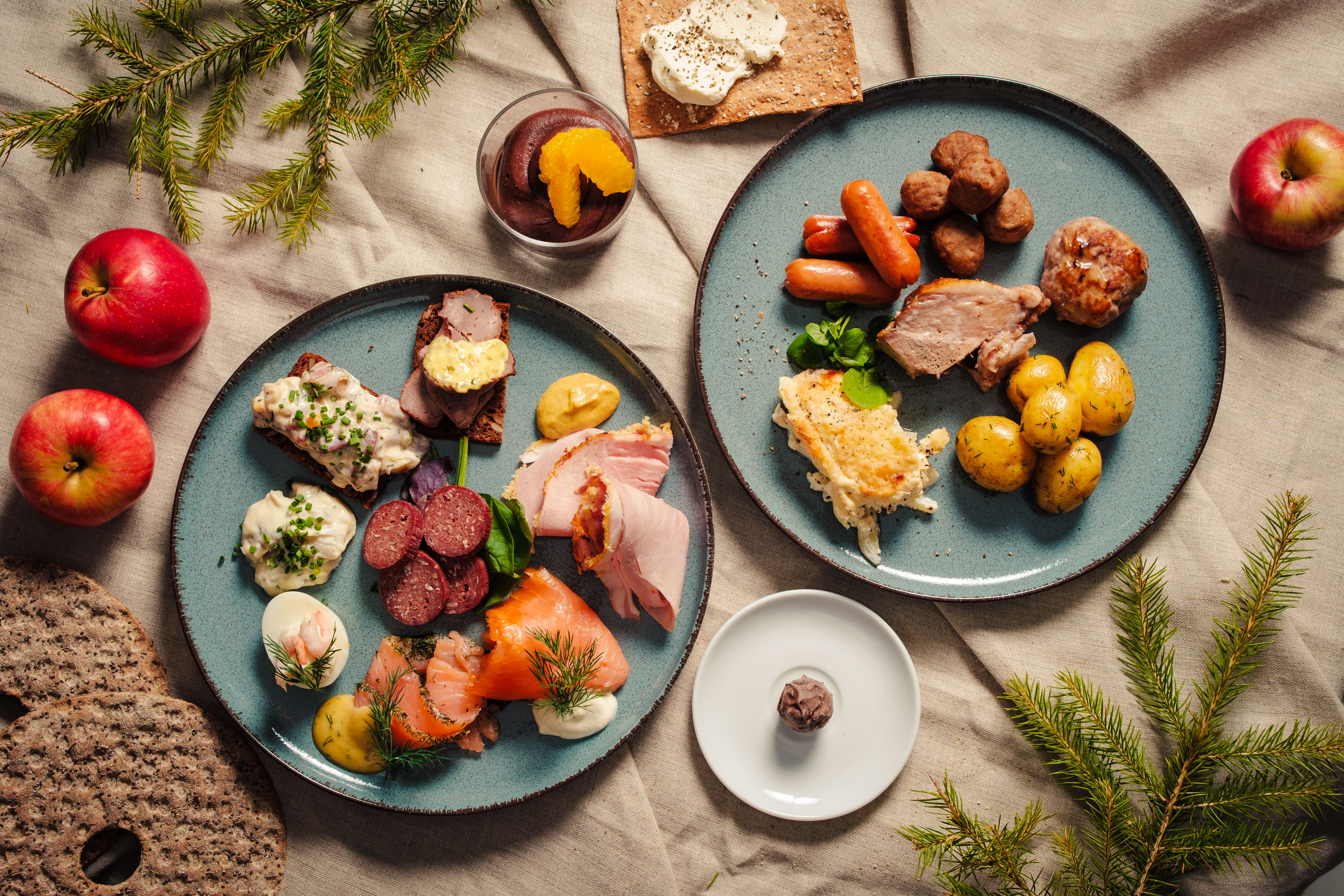Kött cateringtallrik premium varm, kall & dessert - original (1528661)